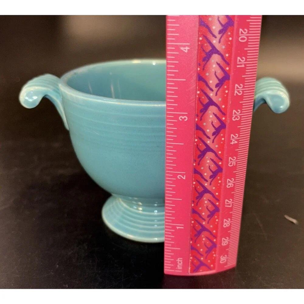 Vintage Fiesta Turquoise (Older) Sugar Bowl No Lid older color Homer Laughlin